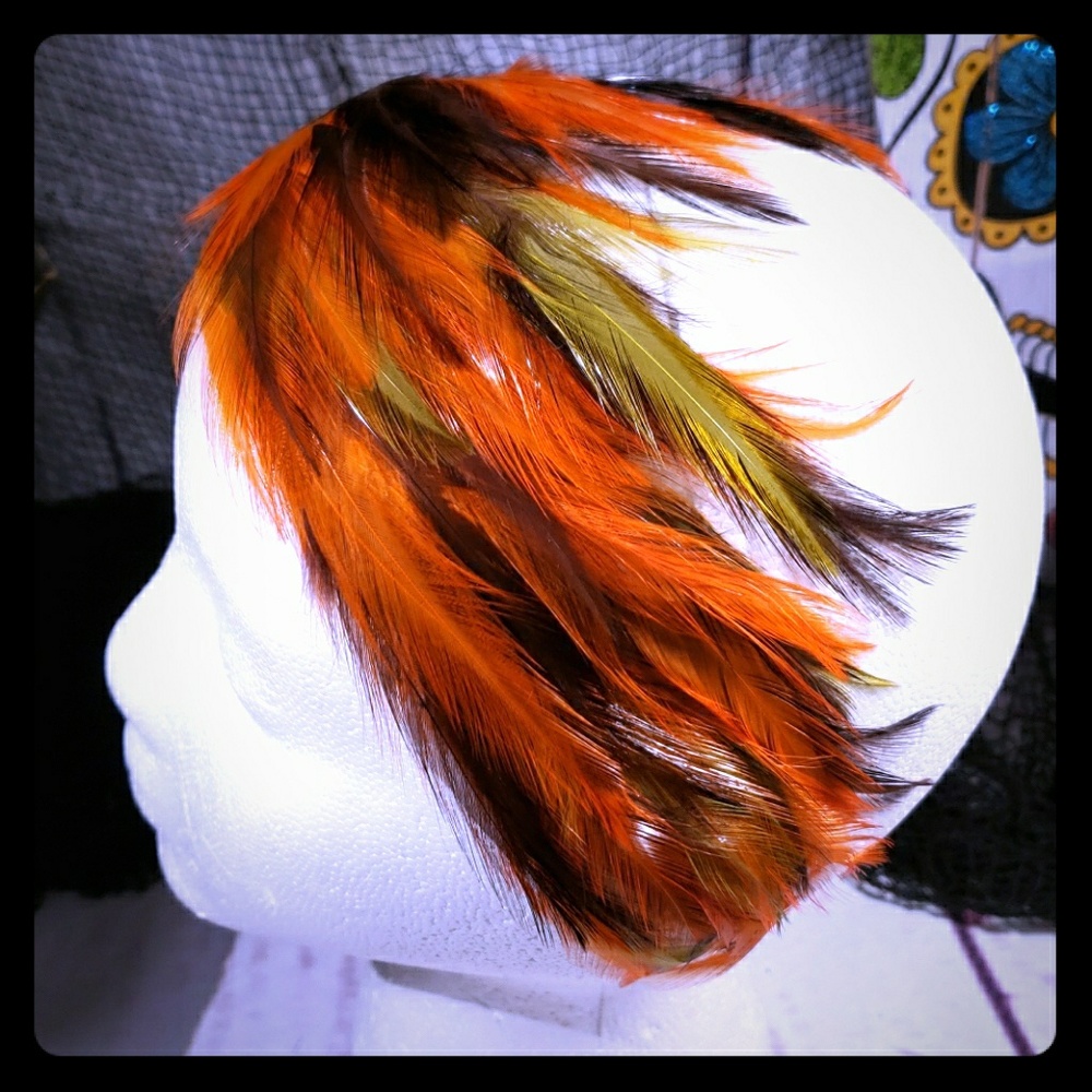 Vintage Western Germany feather headband hat